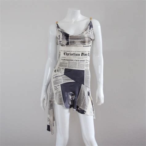 galliano dior newspaper dress|christian Dior newspaper dress.